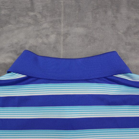 Nike Golf Polo Shirt Men XL Extra Blue Striped Casual Dri Fit Golfer Stretch Cam - Picture 13 of 16